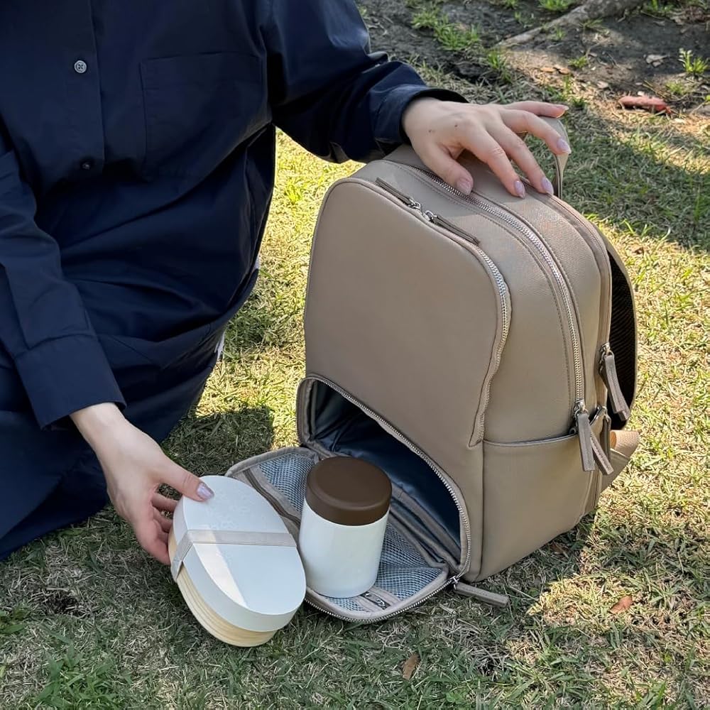 piuno 保冷機能付き2階建てリュック　通勤 通学 A4 マザーズバッグ　美品 Amazon.co.jp: [piuno] 2階建て構造で保冷保温スペース付！多彩
